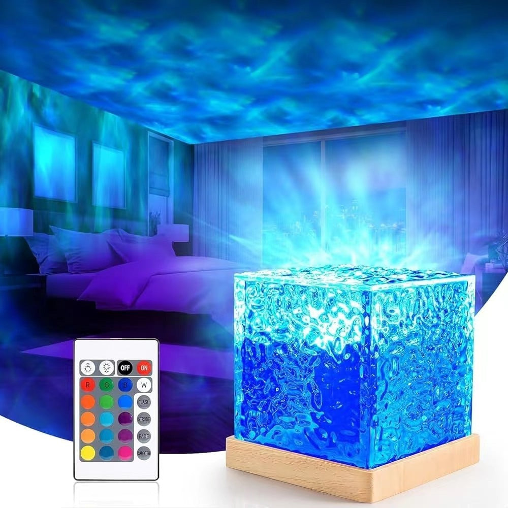 Dynamic Light and Shadow Ambient Rotating Water Wave Lamp